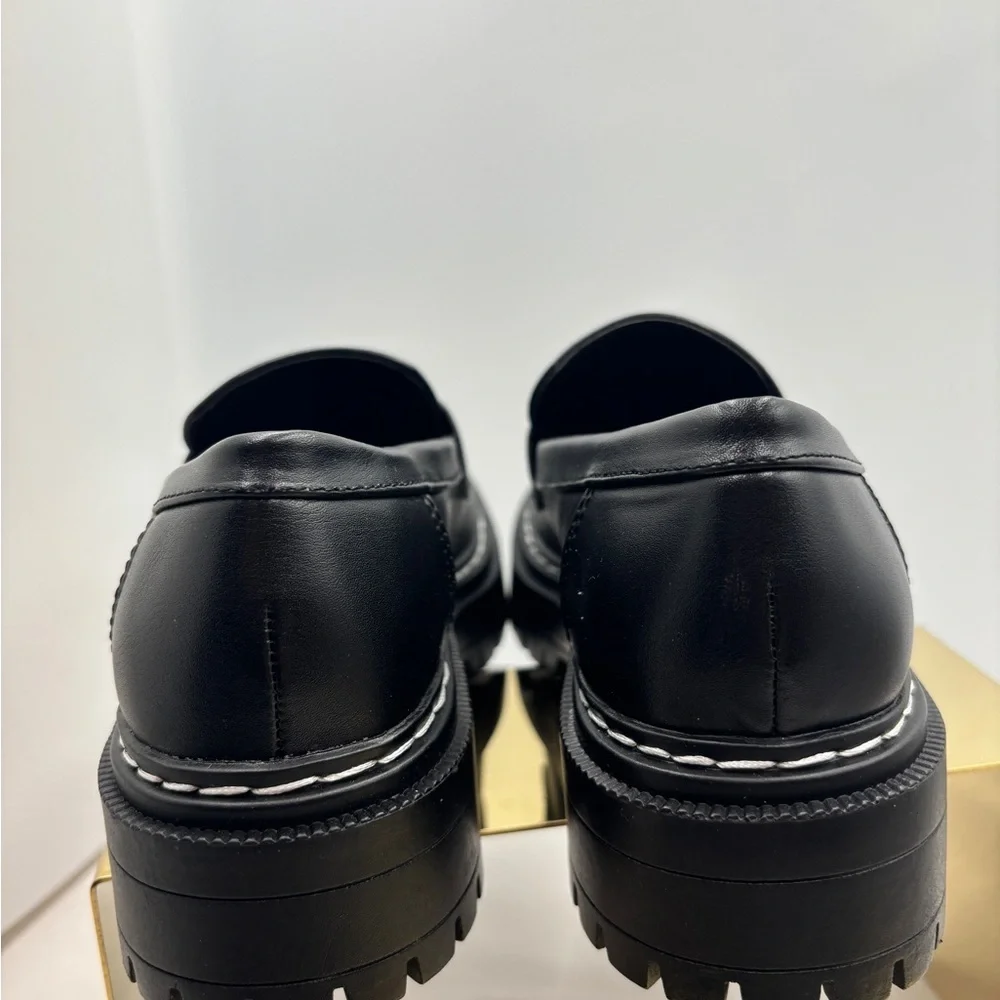 Soda Eurekas platform soho Women's Black Chunky slip on  Loafers